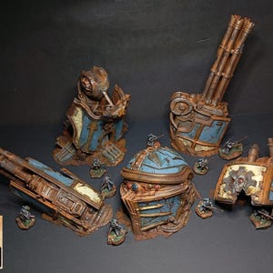 3D Printed Destroyed Titan - Large Sci fi Scatter Terrain - War Games 28/32mm Painted
