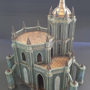 3D Gedrucktes Gothic Herrenhaus Landschaft Gelände für Kriegsspiele 28mm/32mm Bemalt