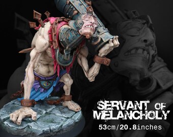 Estatua del Siervo de la Melancolía, 53 cm (20,8 pulgadas), impresa en 3D, pintada/sin pintar.