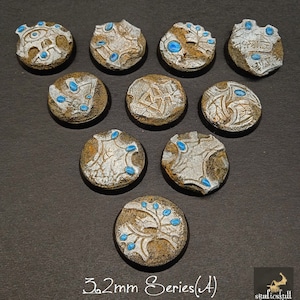 32mm X 10 pcs Round Resin Bases Terrain Scenery Eldar Ruins