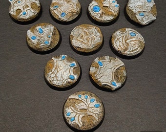 32mm X 10 pcs Round Resin Bases Terrain Scenery Eldar Ruins
