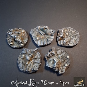40mm X 5pcs round resin bases terrain scenery Ancient Ruins