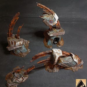 3D Printed PLA  Hand-Painted Sci-Fi Terrain Set – Compatible with Star Wars Legion,  | Ruined Building scenery for wargames
