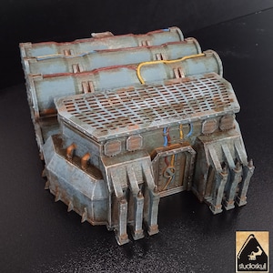 3D Printed Chemical Depot Sci-Fi Scenery Terrain for War Games 28mm/32mm Painted