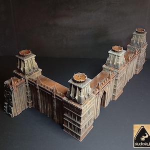 Murs de la ville imprimés en 3D - LOT A - Paysage modulaire peint à la main pour jeux de guerre 28/32 mm