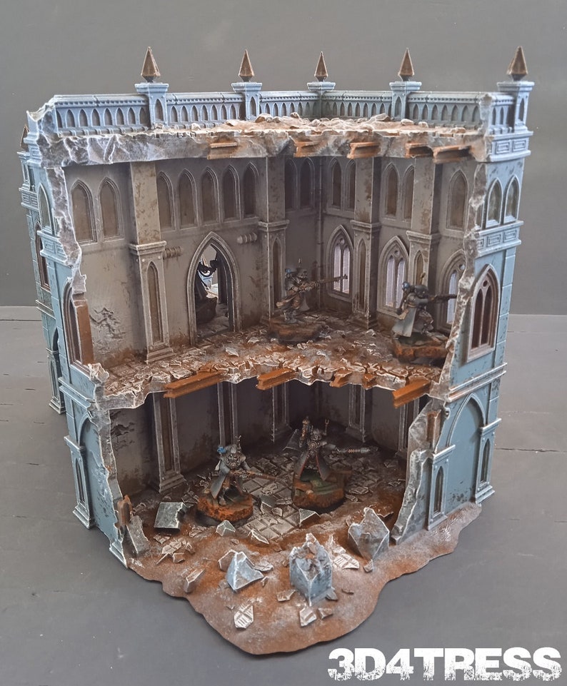3D Printed Mansion Ruins D - Emerita Wargaming Gothic Scenery Terrain ...