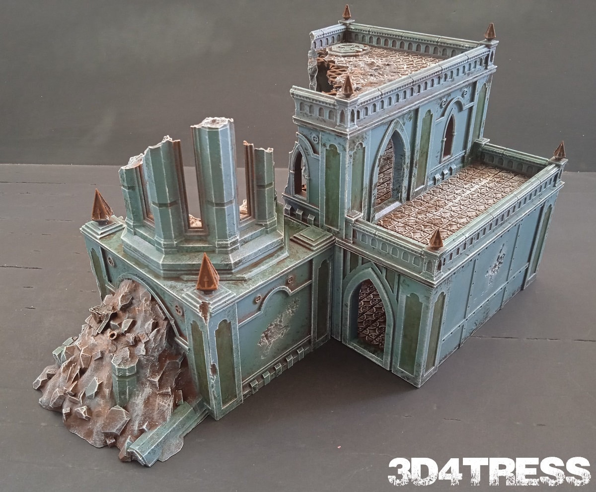 3D Printed Mansion Ruins A - Emerita Wargaming Gothic Scenery Terrain ...