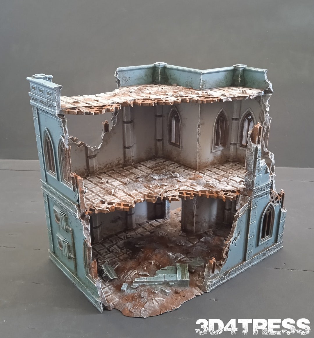 3D Printed Mansion Ruins B - Emerita Wargaming Gothic Scenery Terrain ...