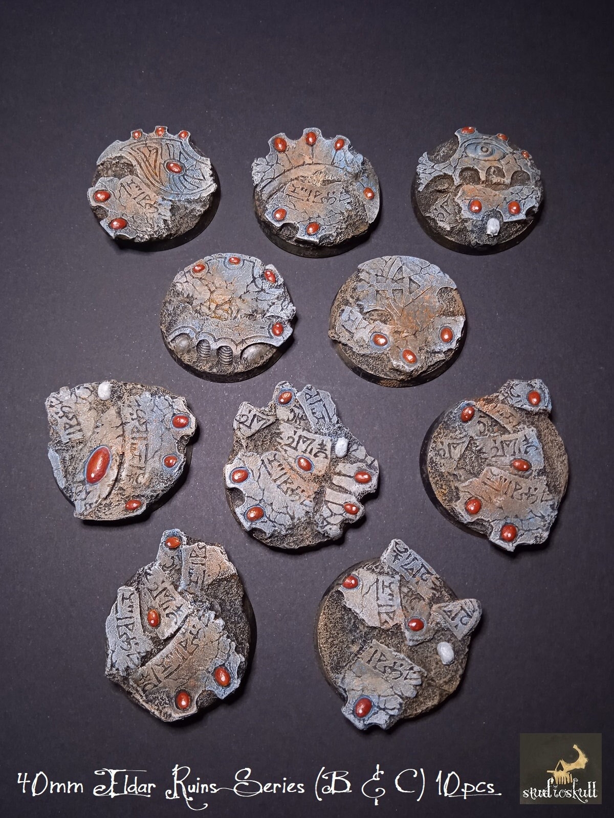 Base Rotonda In Resina Da 100 Mm Terreno Scenario Caos Terra Dei Titani (A) - Italia - Foto 6