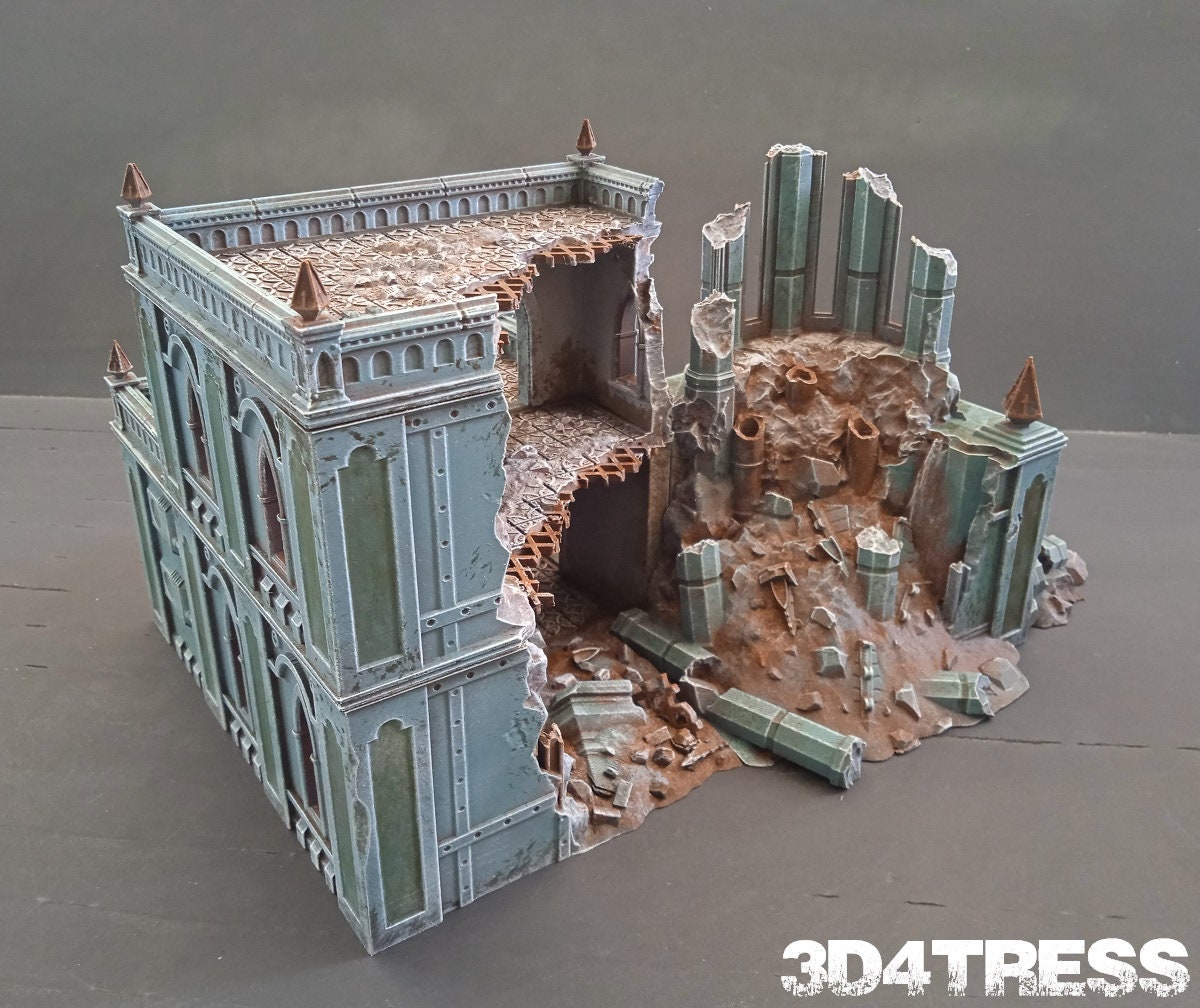 3D Printed Mansion Ruins A - Emerita Wargaming Gothic Scenery Terrain ...