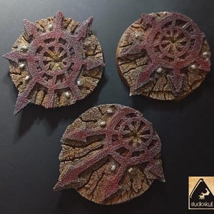 100mm Round resin base terrain scenery Possessed Territory 3pcs