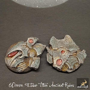 60mm X 2 pcs Round Resin Bases Terrain Scenery EldarAncient Titan Ruins