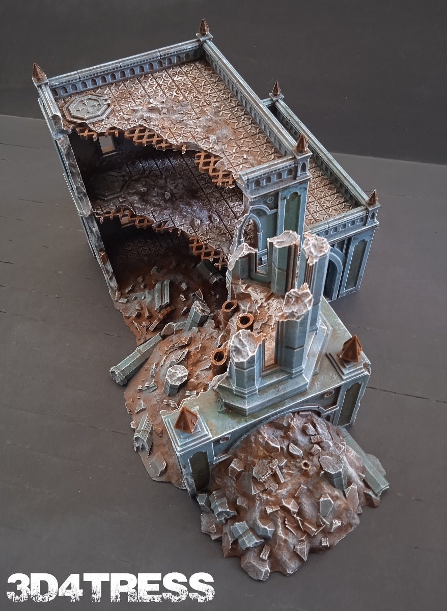 3D Printed Mansion Ruins A - Emerita Wargaming Gothic Scenery Terrain ...