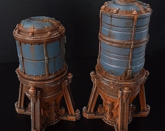 Drukowane w 3D wieże ciśnień science fiction Teren techniczny Sceneria Teren 28/32 mm Malowane