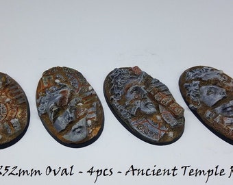 90X52mm OVAL RESIN BASES 4PCS ANCIENT TEMPLE RUINS AGE OF SIGMAR WARHAMMER 40K 