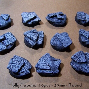25mm resin round bases  Holly ground 10 pcs