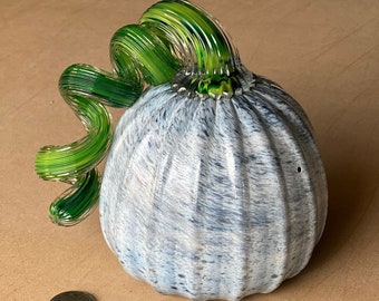 Handblown White Glass Pumpkin