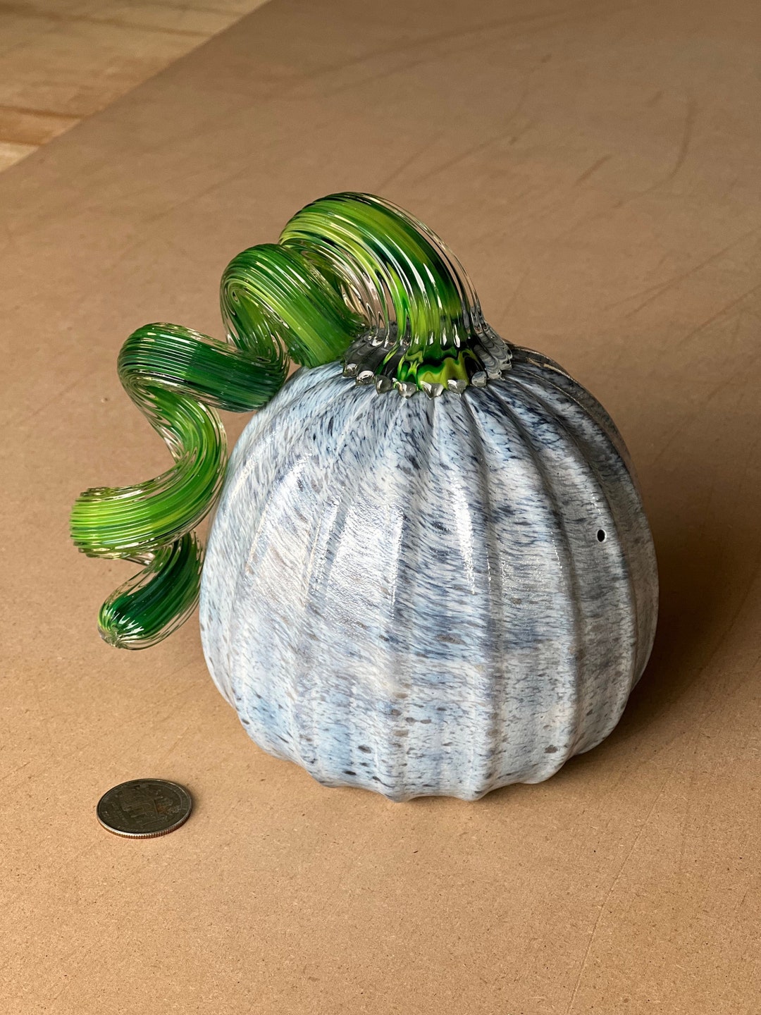 Handblown White Glass Pumpkin Etsy