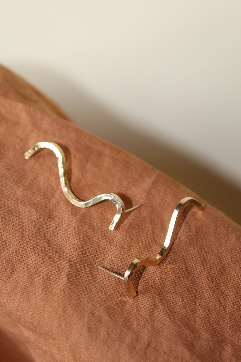 Squiggle Brass Earring Collection: 07 image 2