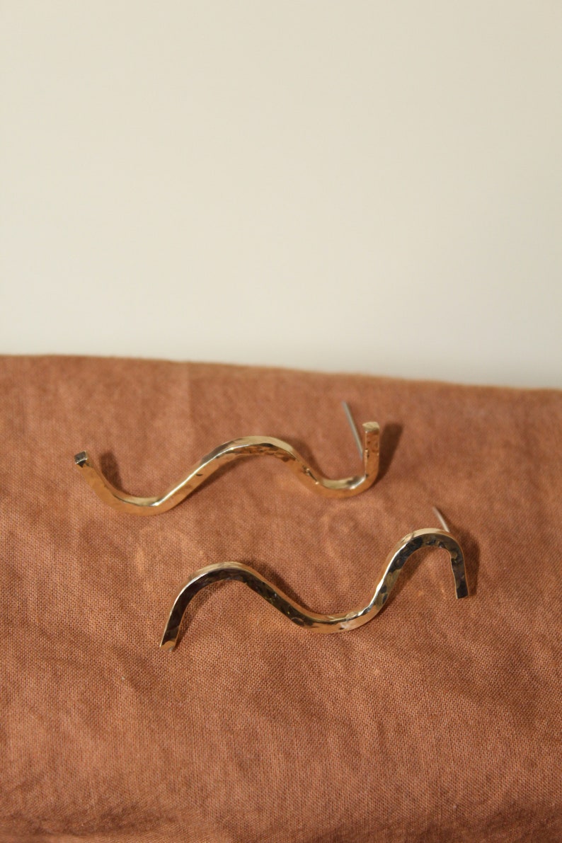 Squiggle Brass Earring Collection: 07 image 3