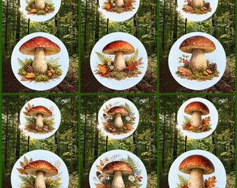 Handmade decoupage pine Mushroom Toadstool knobs, handles, wardrobe drawers, furniture