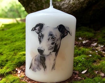 Whippet Dog Candle, Unscented Home Decor