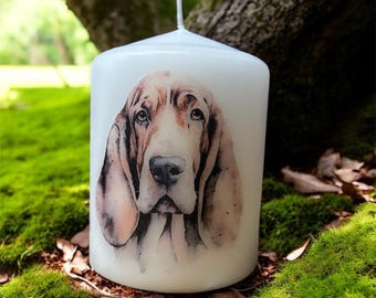 Bassett Hound Dog Candle, Unscented Home Decor