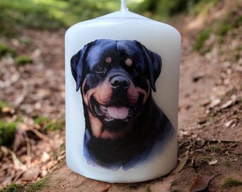 Rottweiler Dog Candle, Unscented Home Decor