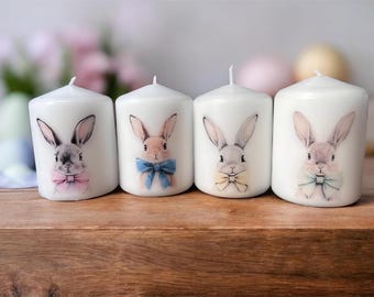 Easter Bunny Rabbit Candle, Unscented Home Decor