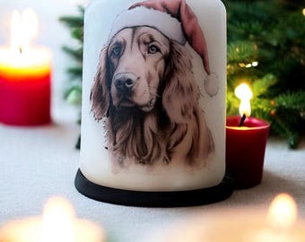 Irish Red Setter Christmas Dog Candle, Unscented Home Decor
