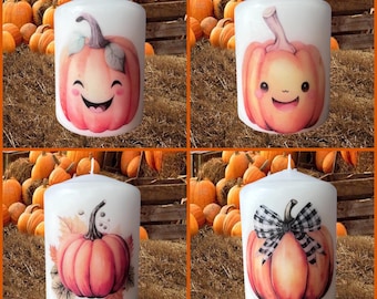 Pumpkin Design Candle, White Unscented Home Decor