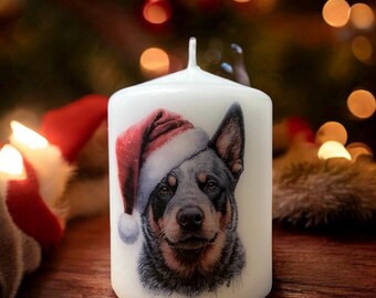 Australian Cattle Dog Christmas Dog Candle, Unscented Home Decor