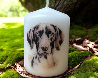 English Pointer Dog Candle, Unscented Home Decor