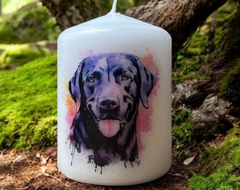 Black Labrador Dog Candle, Unscented Home Decor
