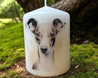 Whippet Dog Candle, Unscented Home Decor