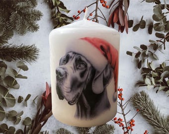 Great Dane Christmas Dog Candle, Unscented Home Decor