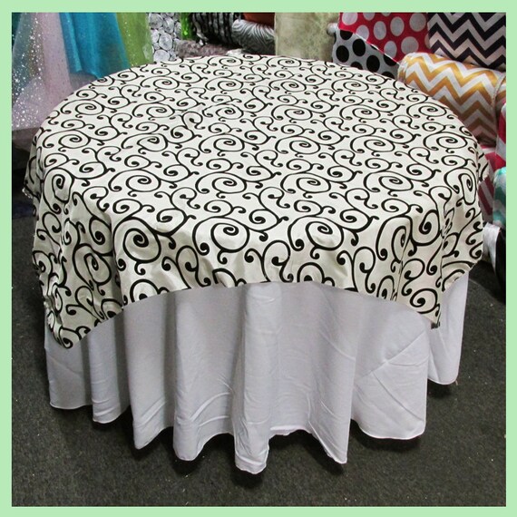 Ribbon /& Sequin 4083 Table Overlay 50 X 50 Inches Square Ivory