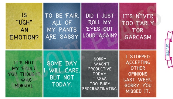 Snarky Sayings Planner Stickers | Etsy