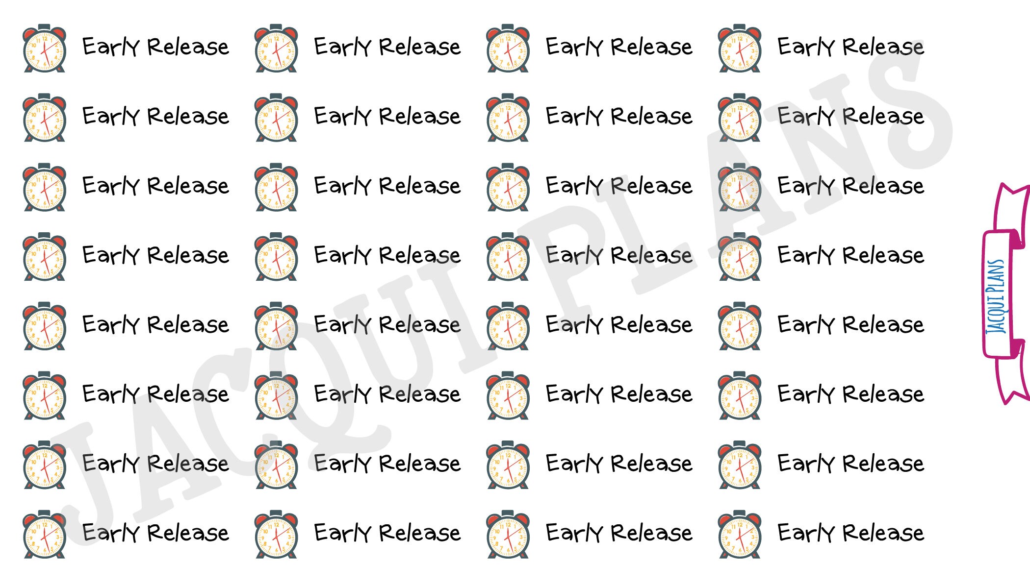 1075~~ Early Release School Tracker Planner Stickers.