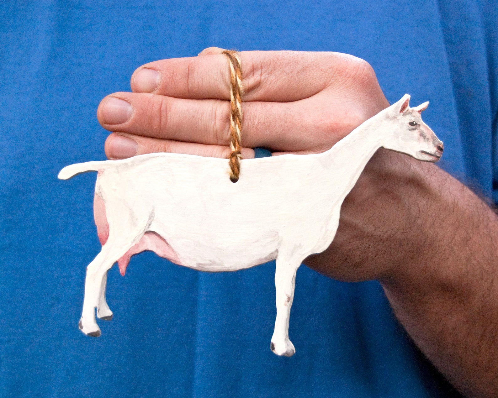 Swiss Goat Hand Painted Metal Goat Saanen Alpine Etsy