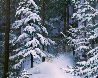 Gateway Winter Wonder | Print of Original Oil Painting | Archival Quality Giclée | Canadian Artist | British Columbia Forest Art | Mystical