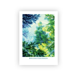 Carta di cedro a spirale / Stampa di qualità d'archivio di un dipinto a olio originale su carta artistica vuota da 7"x5" con descrizione dell'artista sul retro / con busta