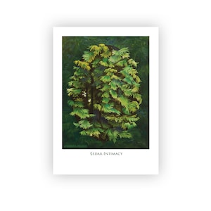 Cartão de Intimidade em Cedro | Impressão de qualidade de arquivo de pintura a óleo original em cartão de arte em branco de 18 cm x 12 cm com descrição do artista no verso | com envelope