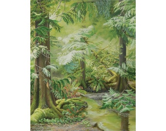 Marilyn&#39;s Forest | Print of Original Oil Painting | Archival Quality Giclée Print | Canadian Artist | British Columbia Forest Art | Mystical