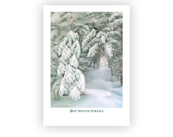 Winter Portals Card  | Archival Quality Print of Original Oil Painting on 7&quot;x5&quot; Blank Art Card with Artist Write-up on Back | with Envelope