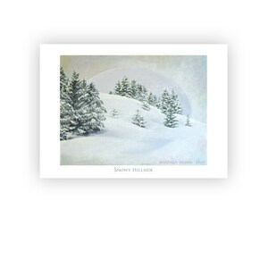 Hillside enneigé de Zazzle.be Liste d'envies Vous avez des idées ? Impression de qualité archive de la peinture à l'huile originale, sur une carte vierge de 5 x 7 po avec inscription de l'artiste au dos | avec enveloppe