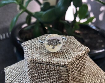 Fancy multicolored tree of life ring