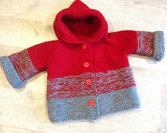 Manteau Bebe En Tricot Etsy