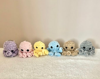 Porte clé peluche pieuvre, poulpe crochetée main