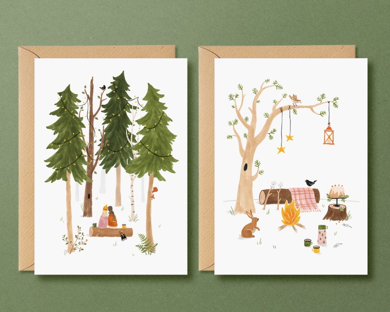 Set de 2 cartes de Noël